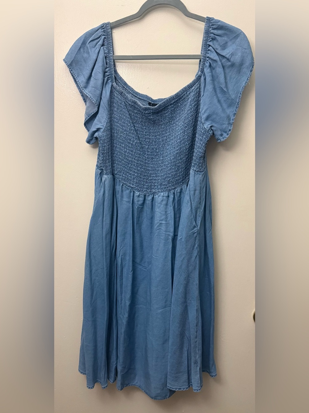 Blue Jean dress with sleeves and pockets